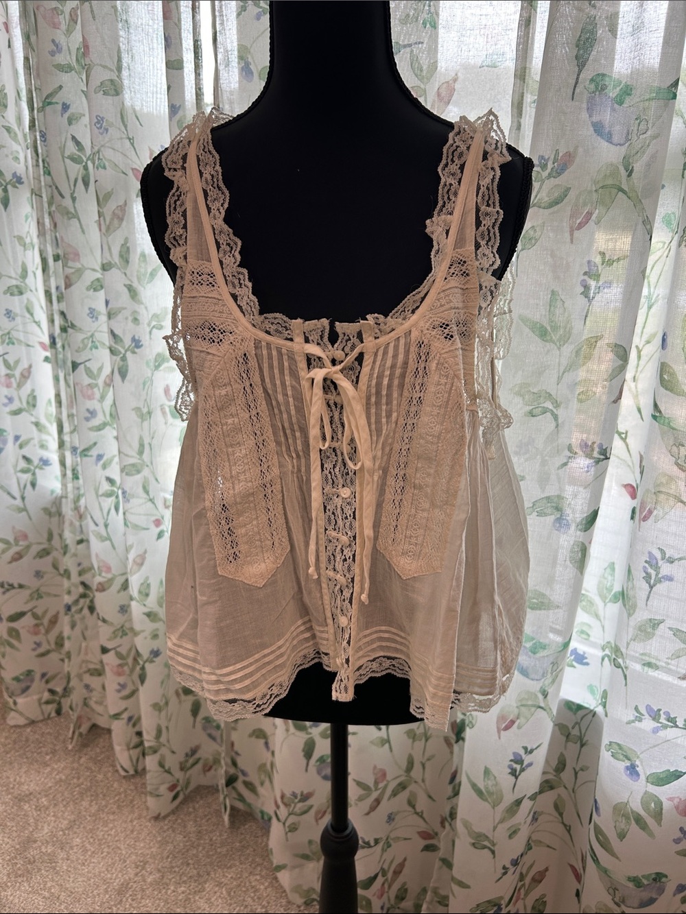 Free People Ivory Lace Romantic Camisole Top